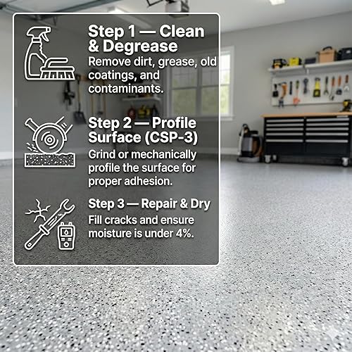 Miniatura 7 de Epoxi-Armor - Kit de Escamas de 3 Galones  Epoxi 100% Sólidos  Rodillo, Mezclador, Brocha, Guantes, Escamas de 2 lb, Capa Superior Counterattack,