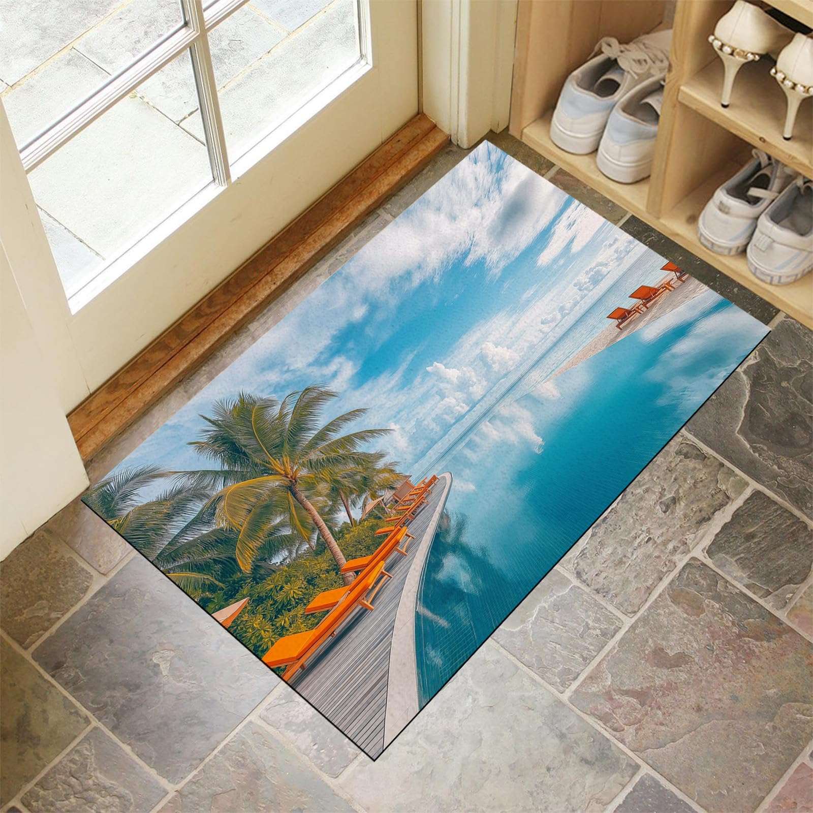 Tapis de porte contre les sols glissants : paillasson absorbant 40x60 cm