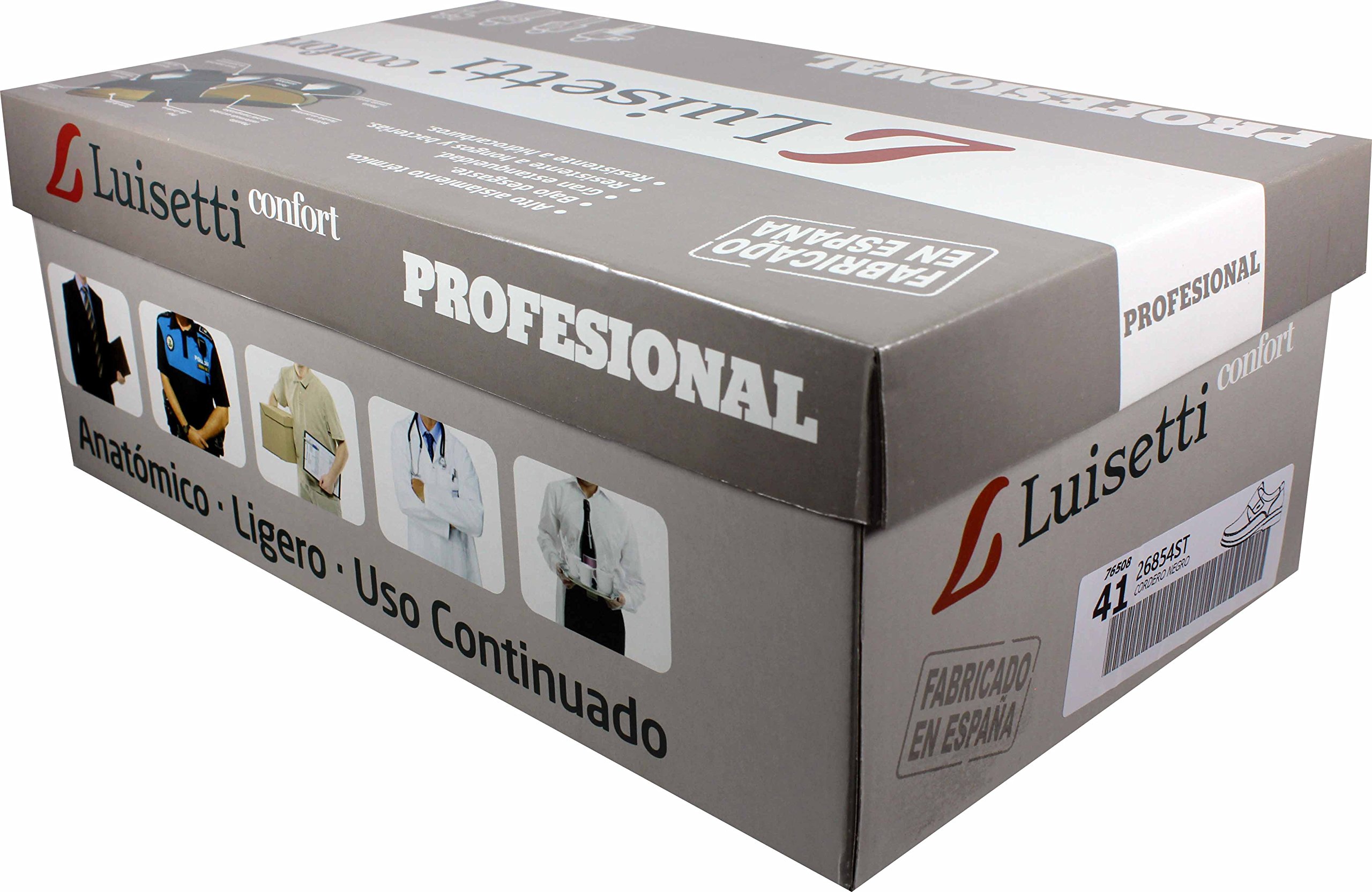 Luisetti 26854 Negro - Zapato Piel Profesional Fabricado en España (42 EU, Negro)