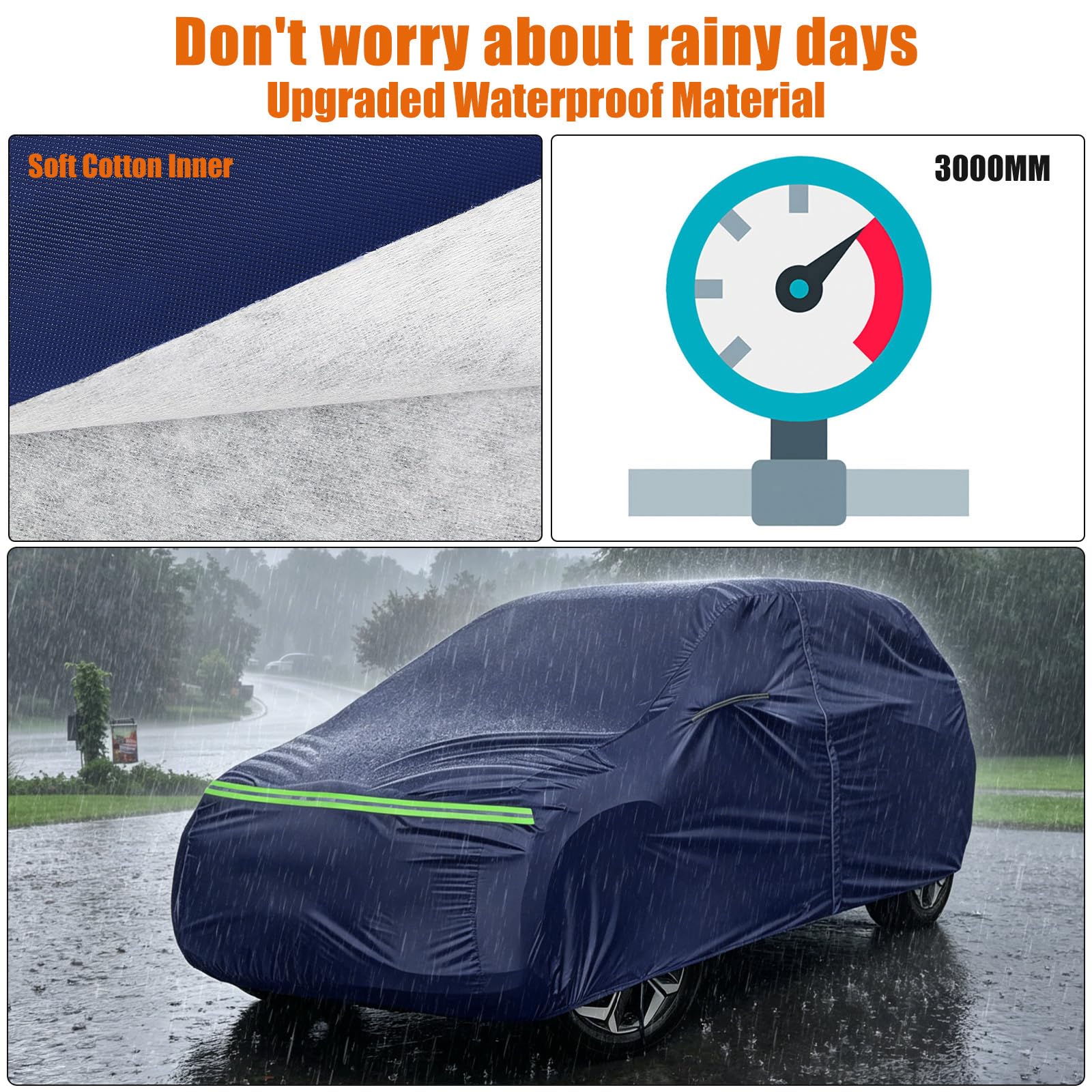 Funda Coche para Hyundai Tucson ix35 NX4 N-Line SUV 2010-2026, Funda para Coche Exterior Cubierta Cubre Coches Impermeable Transpirabl Coberturas Completas protección de Nieve, Lluvia, Polvo, Azul