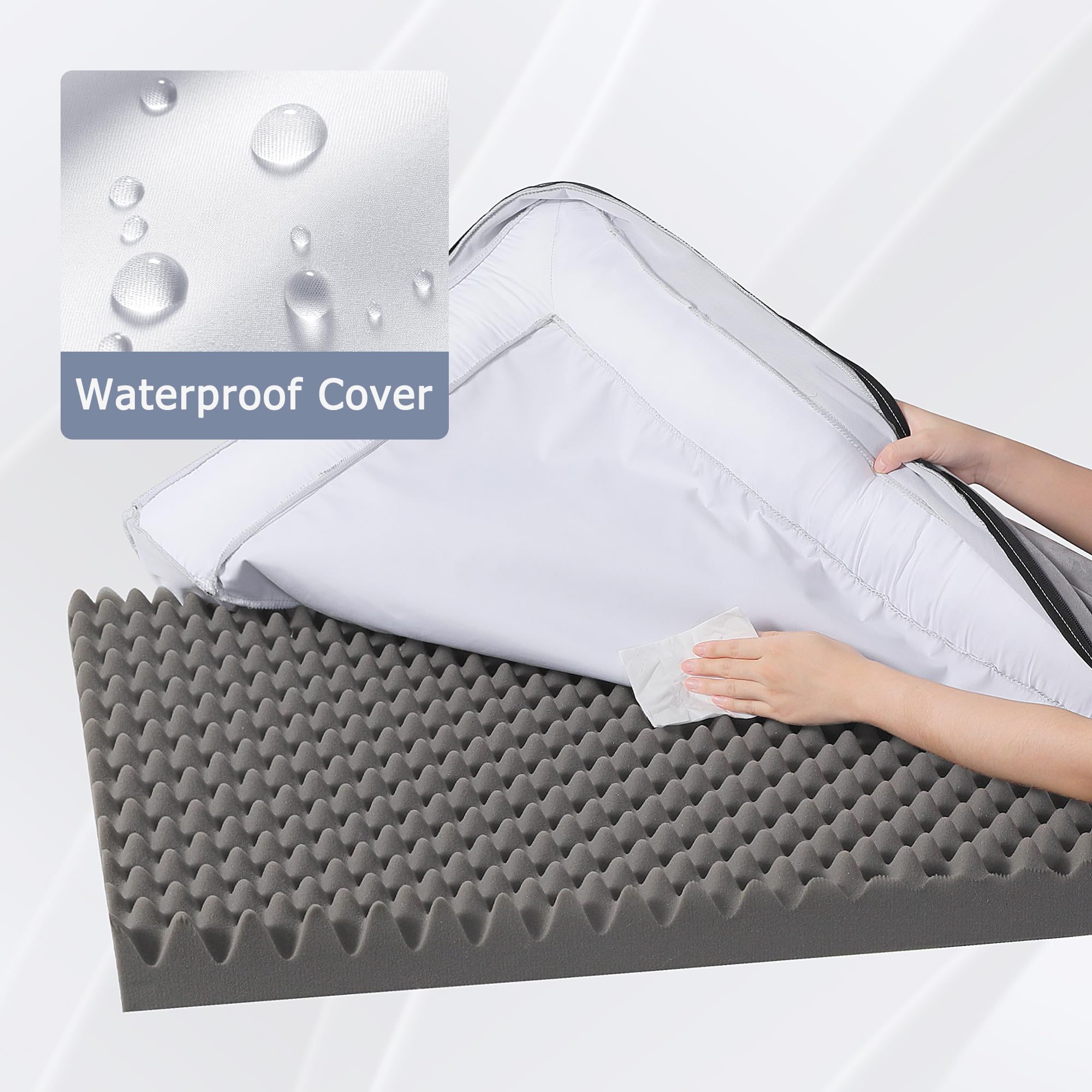 WESTERN HOME Hundebett Grosse/Mittelgroße Orthopädisches Hundebett Hundekissen Wasserdicht Hundekorb mit Waschbar Abdeckung, Geeignet für Mittelgroße und Grosse Hund, Grau, 106x76x19 cm
