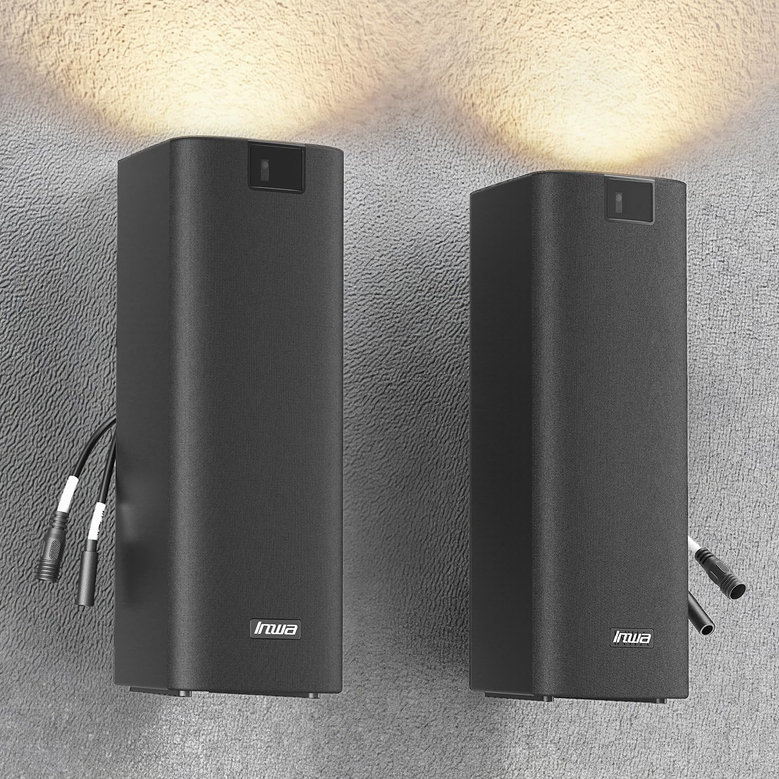 Photo 1 of Inwa 400W Outdoor Bluetooth Speakers with Lights, IP65 Waterproof, AC-Powered Stereo Speaker, Auracast Wireless Multi-Speaker Pairing, Wall Mount Sound System w/Aux for Porch, Patio, Garage, Home