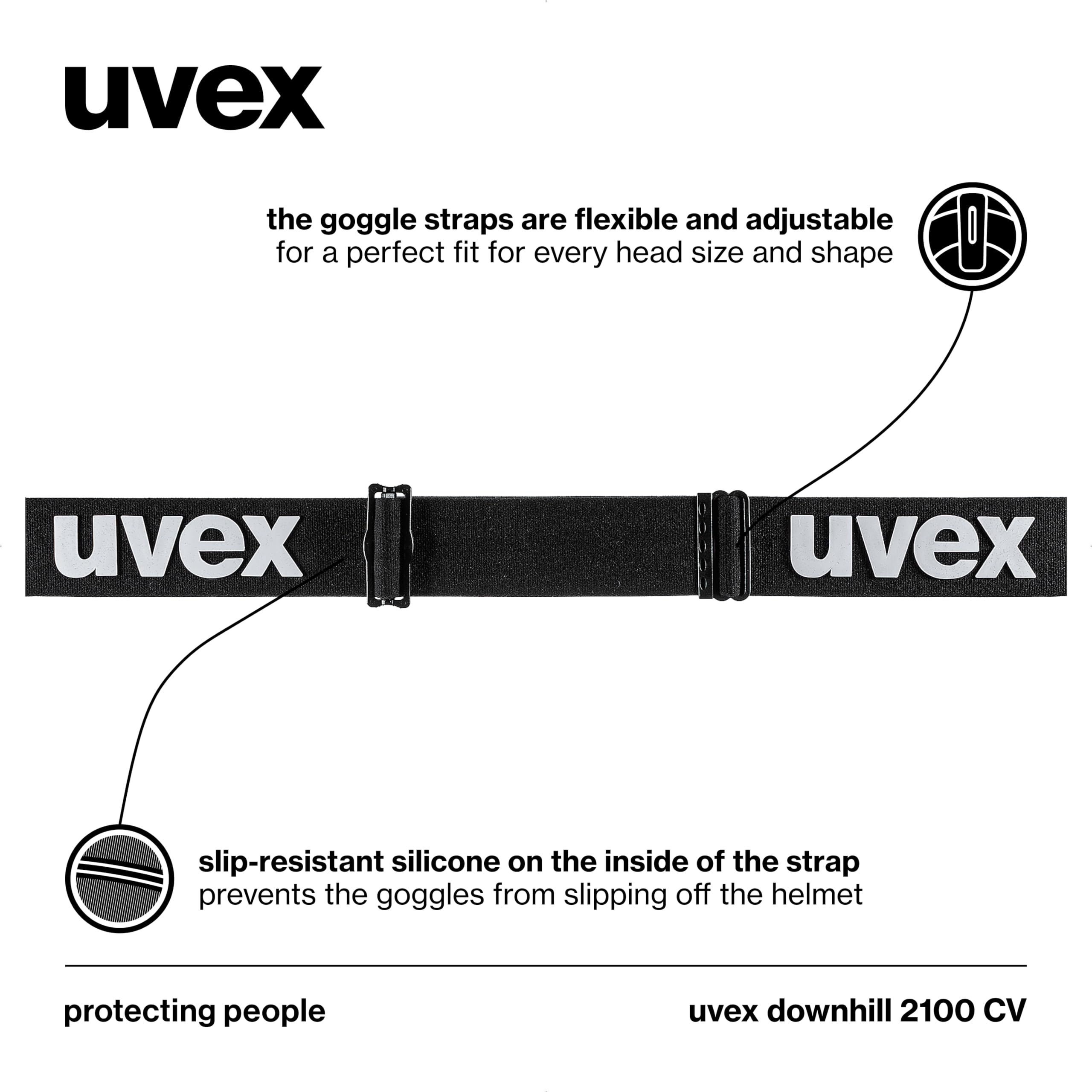 Uvex Unisex – Erwachsene Downhill 2100 Cv gogle narciarskie (1 szt.)