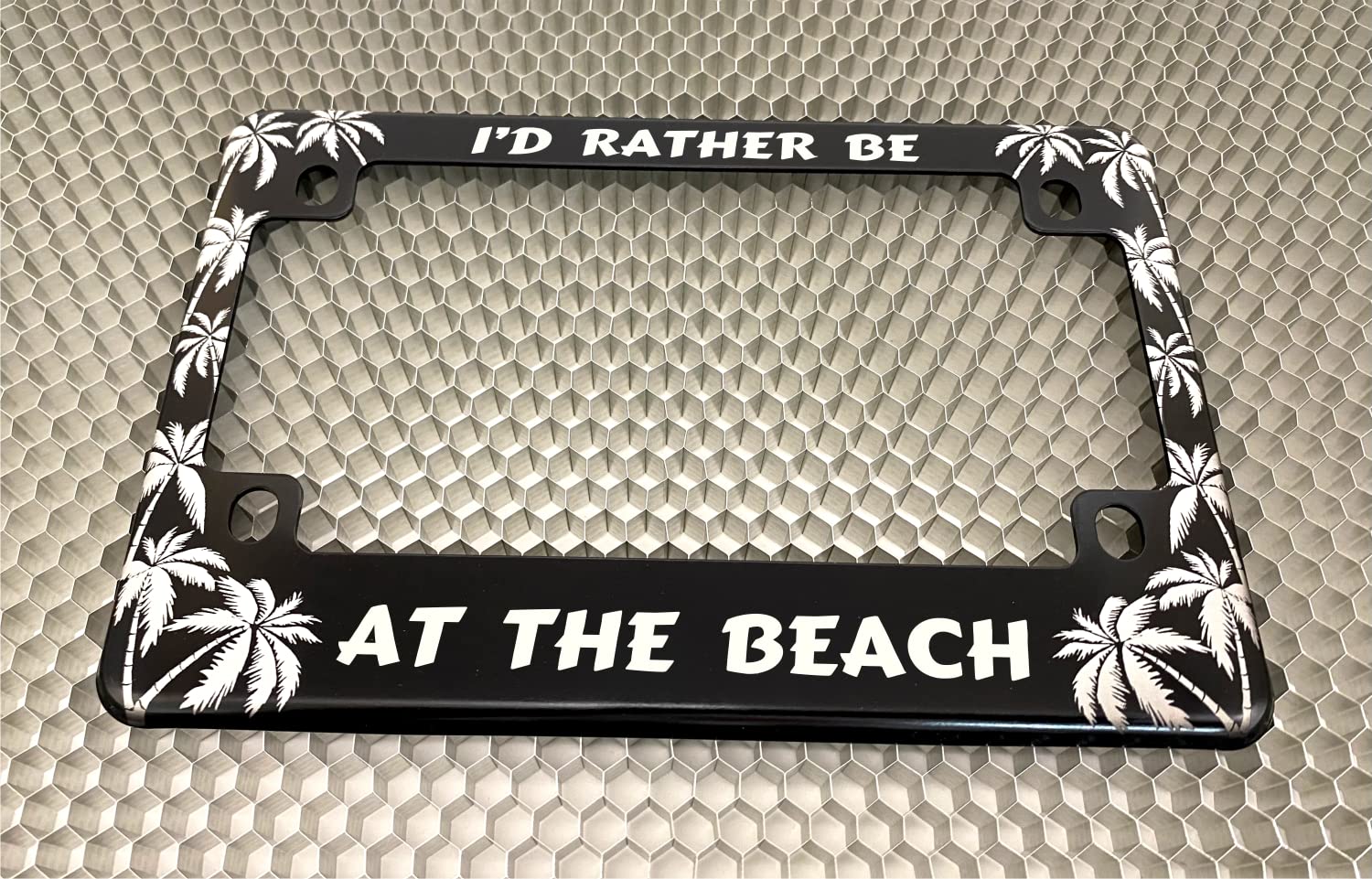 Motorcycle Personalized Tropical Palm Trees Design Anodized Aluminum Custom Lic