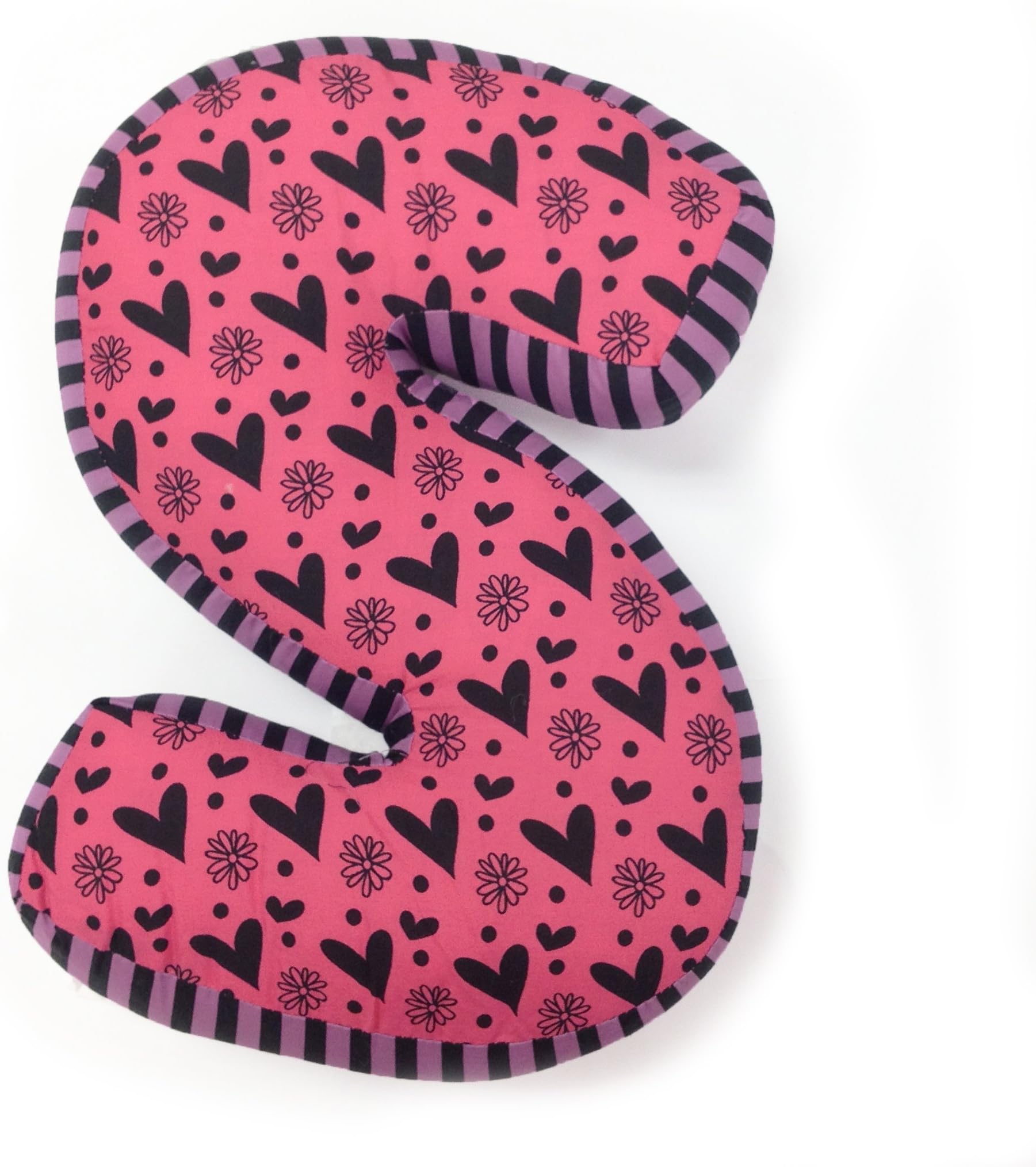 One Grace Place Sassy Shaylee Letter Pillow"S", Black, Pink and Purple