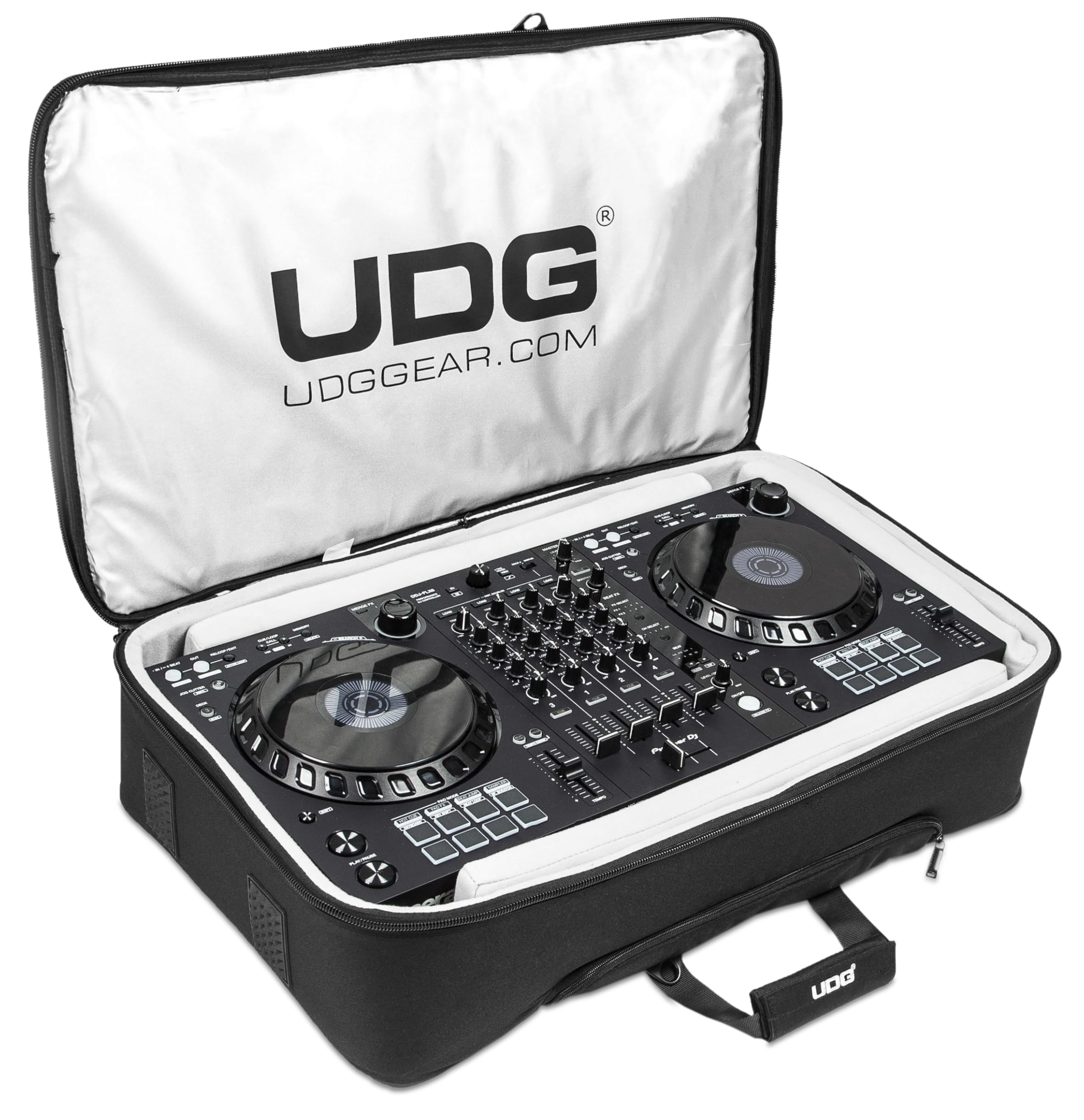 UDG Urbanite MIDI Controller Backpack Large Schwarz (U7202BL | Urbanite großer Controller-Rucksack für DJs; Gepolstertes Hauptfach, passend für 19-Zoll-Laptops