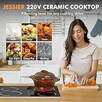 Vista 7 de Placa de Cocina Eléctrica de 24 Pulgadas - Placa de Cocina de Cerámica Eléctrica Empotrable de 4 Quemadores, Superficie de Cocina Eléctrica