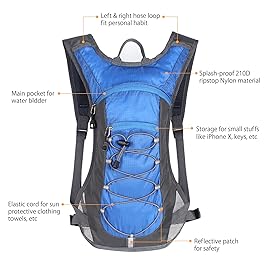 Unigear Hydration Pack Backpack with 70 oz 2L Water Bladder for Running, Hiking, Cycling, Climbing, Camping, Biking (Blue)