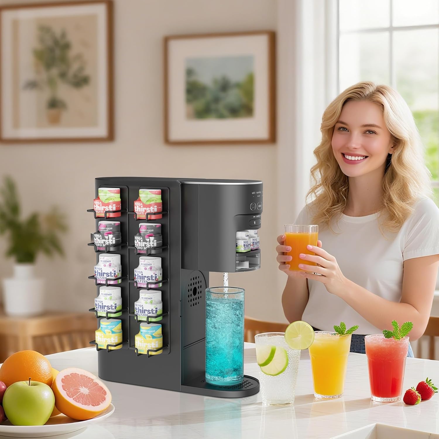 Flavor Pods Holder for Ninja Thirsti, 5-Tier Organizer Holds 10 Flavored Water Drops, Storage Rack for Ninja Thirsties Drink System Soda Machine Syrup Holder Accessories 2 Pack - Image 8