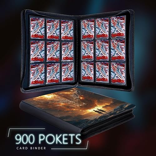 Miniatura 4 de Carpeta de tarjetas para tarjetas Pokémon, carpeta de tarjetas 9 bolsillos, álbumes coleccionables impermeables para 980 tarjetas