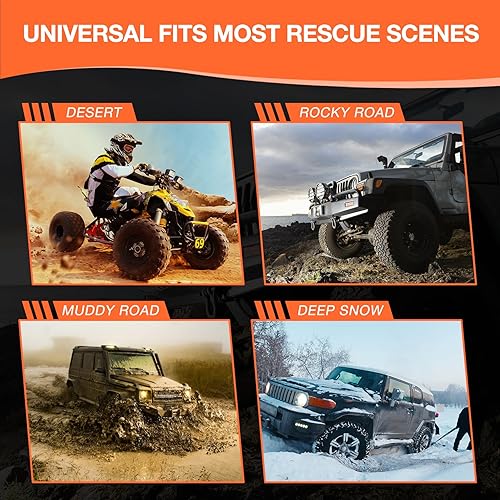 Miniatura 45 de Cuerda de cabrestante sintética de 1/4 pulgadas x 50 pies con funda protectora y dedal, resistencia a la rotura de 10,000 libras, cuerda