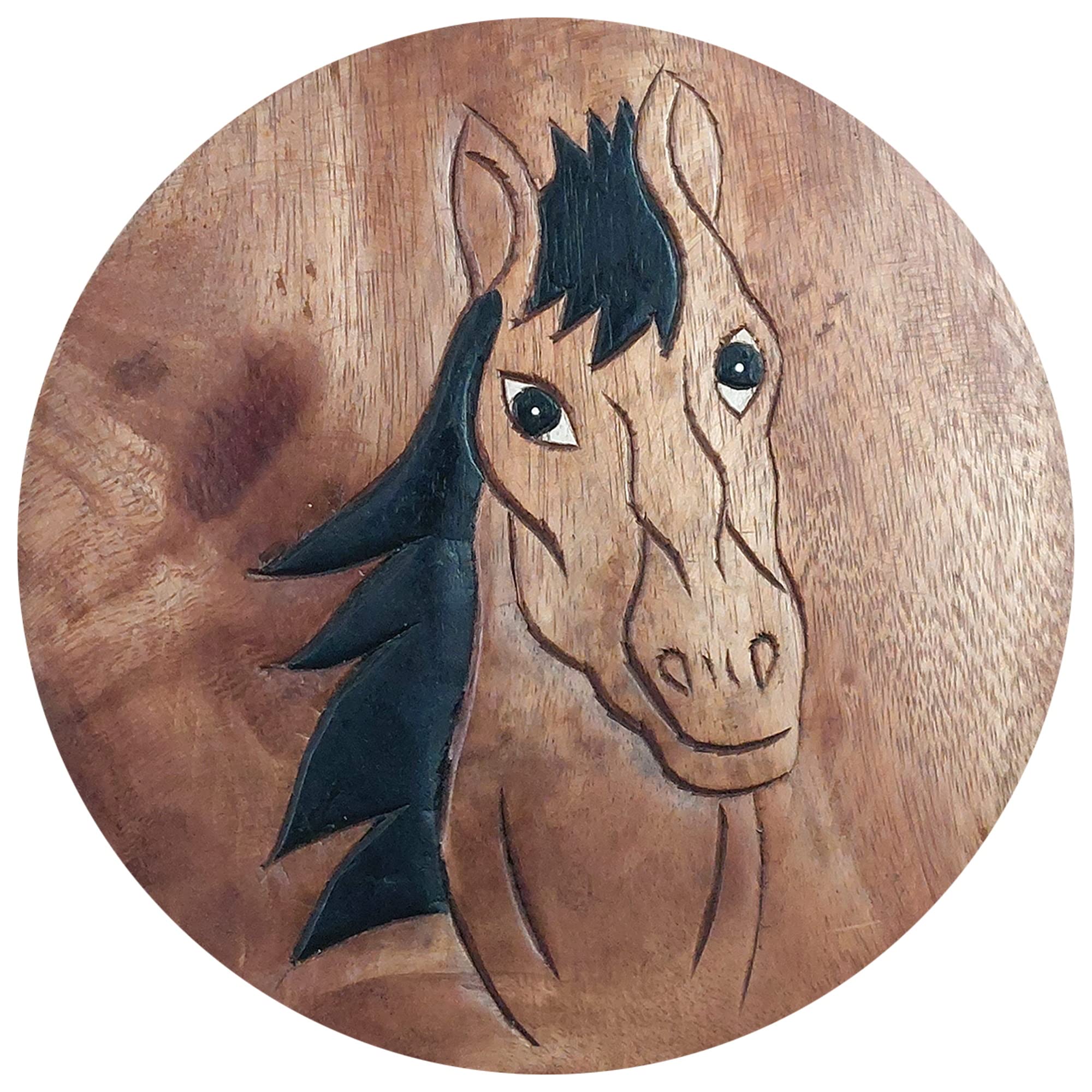 ART-CRAFT KH164 Kinderhocker Holz Schemel mit Tiermotiv Pfer