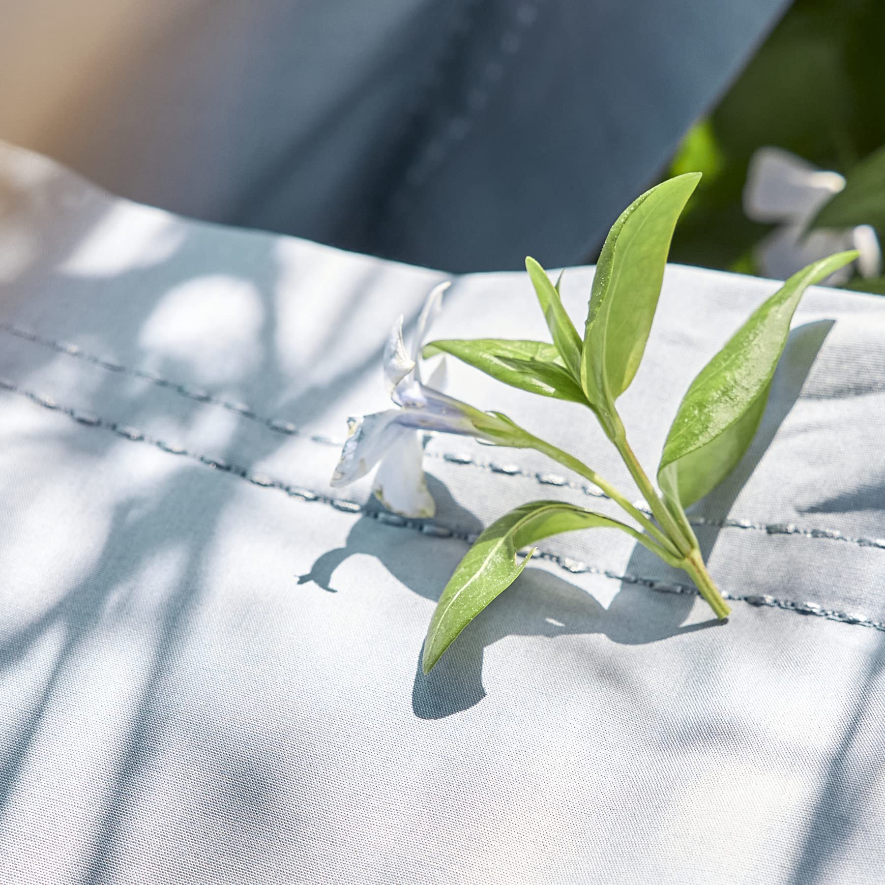 Juego de sábanas de algodón orgánico Color Blanco - Cama de 150 (3 Piezas) - Certificado Gots - Satén de 300 Hilos - Acabado en Doble Pespunte