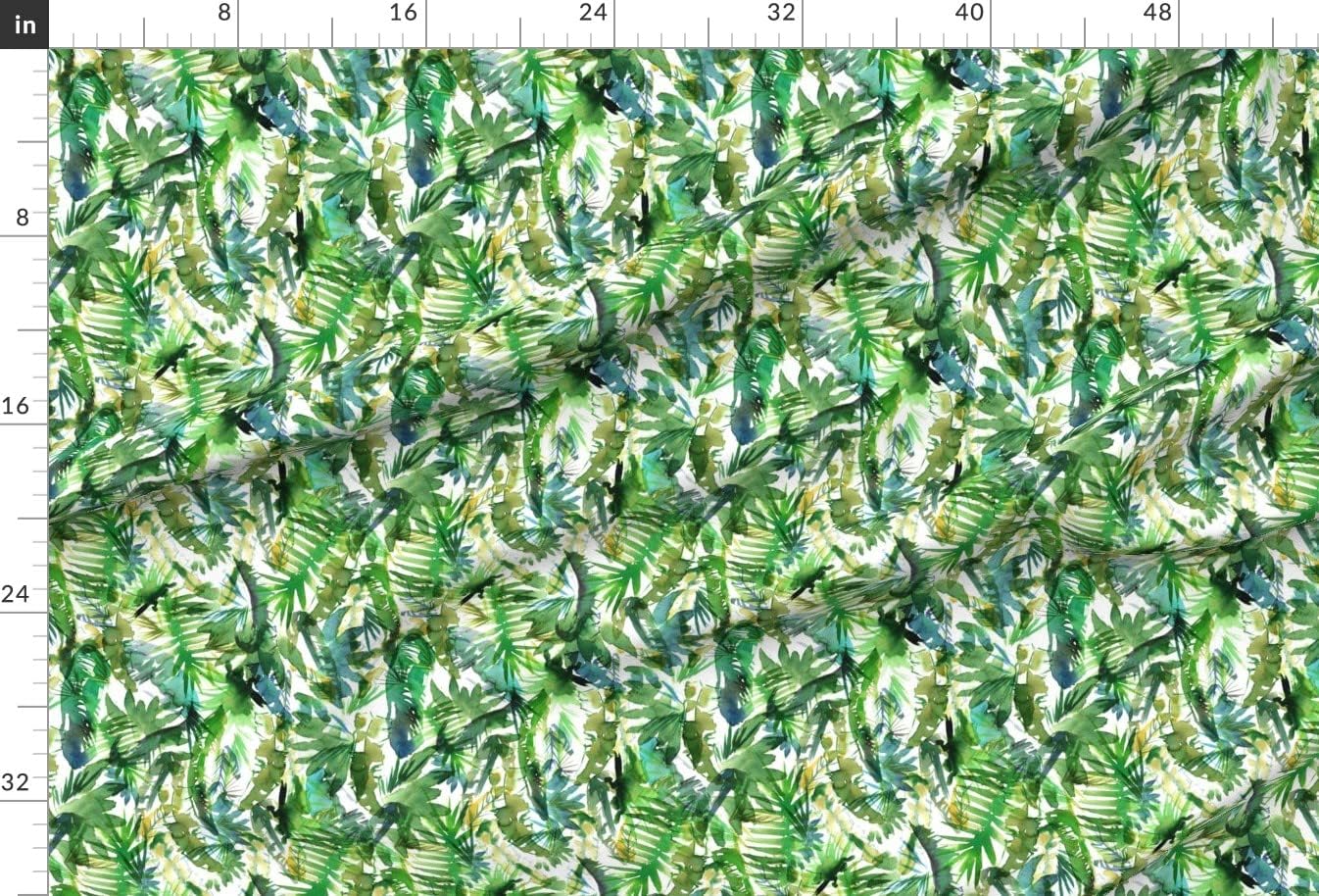 Spoonflower Fabric - Jungle Green Tropical Palm Leaves Printed on Minky Fabric by The Yard - Sewing Baby Blankets Quilt Backing Plush