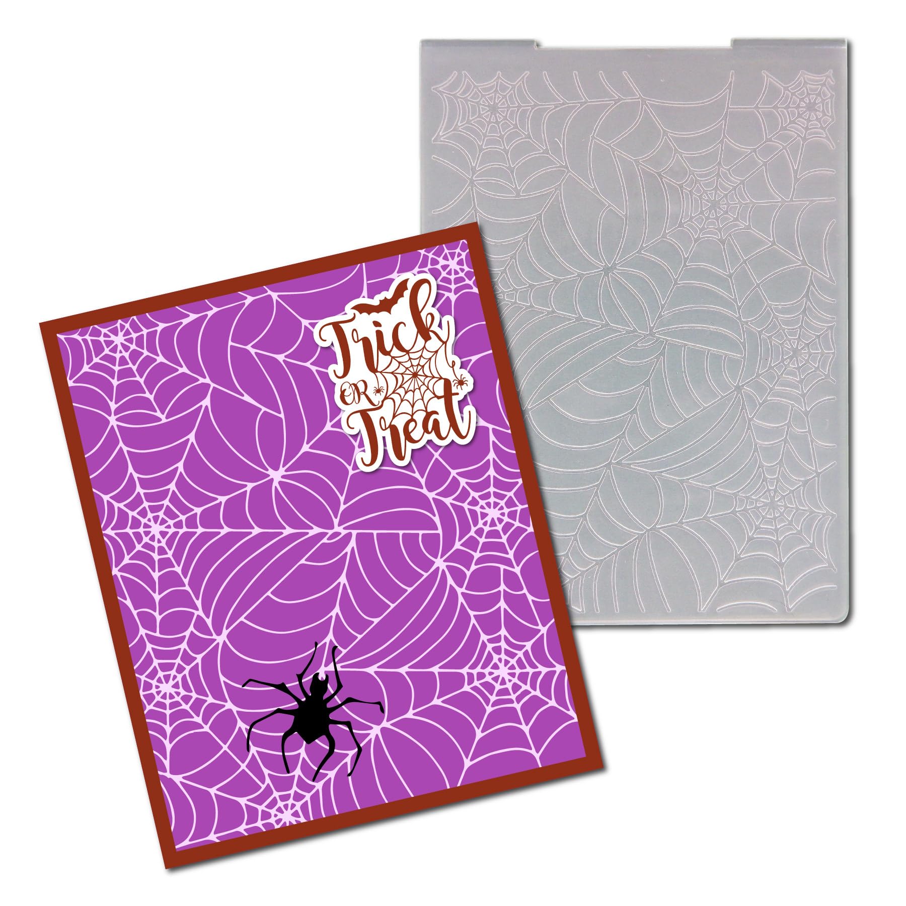 Arbuya Happy Halloween Spider Web Embossing Folders for Card Making Scrapbooking Tags and Other Paper Crafting Decoration