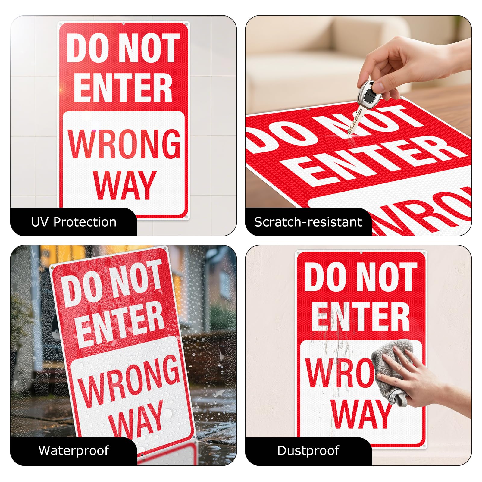 2 Pack Do Not Enter Wrong Way Signs 18" x 12" Aluminum Traffic Sign — Amazon image 6