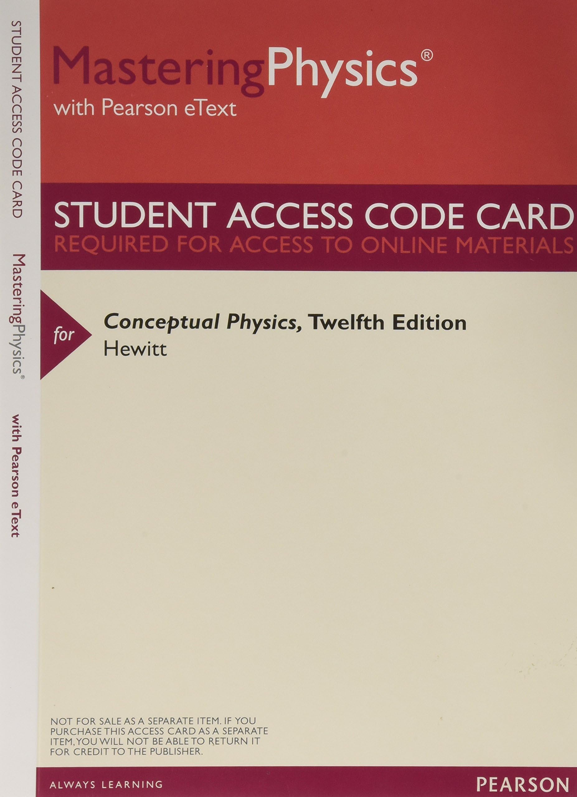 Paul HewittMastering Physics with Pearson eText -- ValuePack Access Card -- for Conceptual Physics