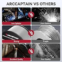 Vista 5 de ARCCAPTAIN Alambre de soldadura de núcleo de fundente .030, E71T-GS Mig Alambre de soldadura Carrete de 2 libras de acero al carbono suave sin gas