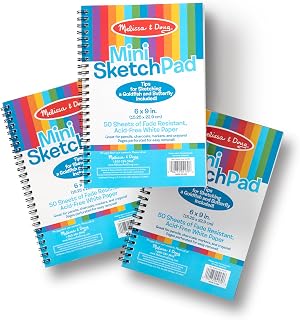 Melissa & Doug Drawing Paper 3-Pack Sketch Pads - 50 Sheets Each 6x9 Inches Kids Art Supplies for Coloring Painting Ages 3+