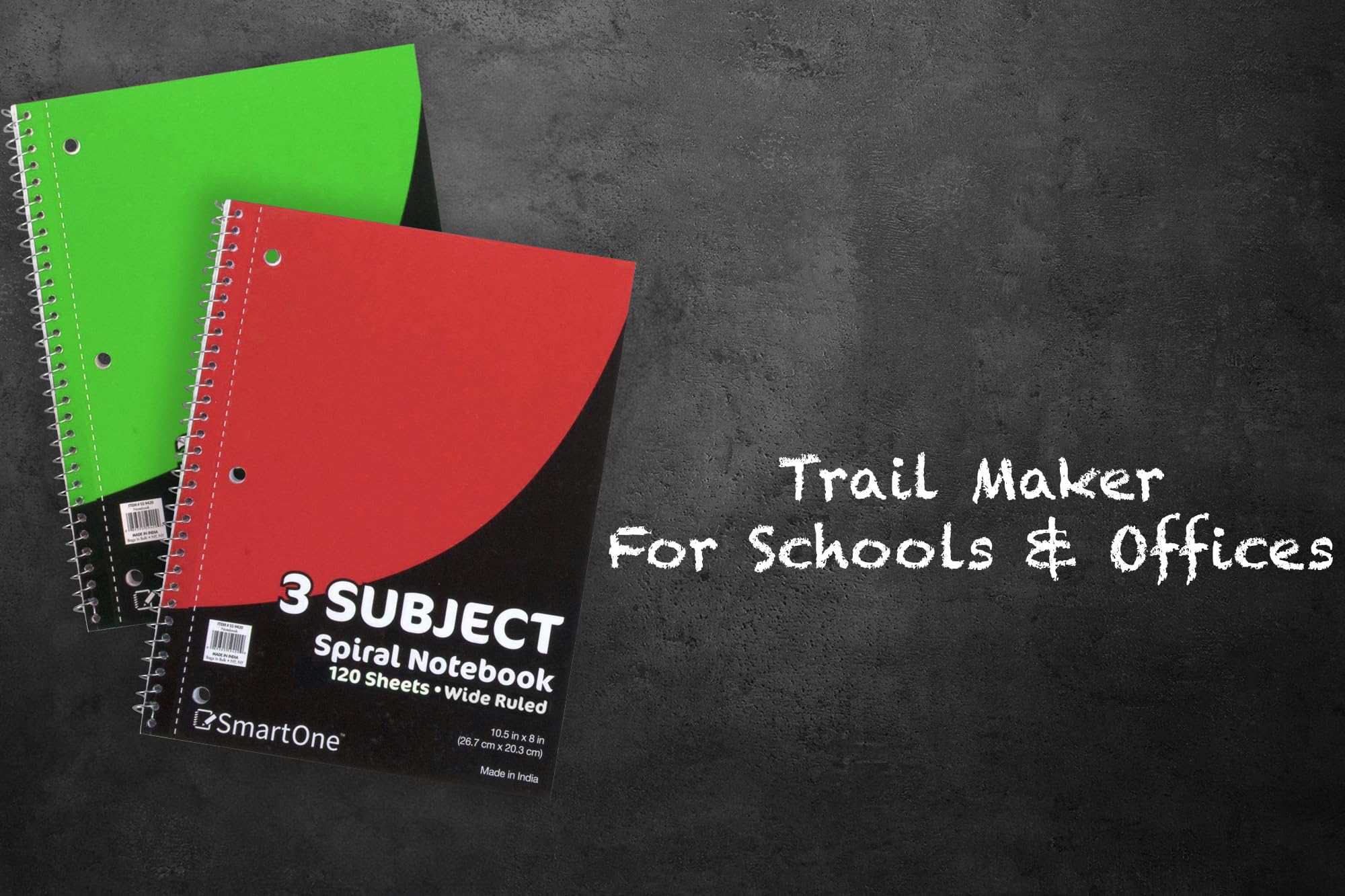 Trail maker Bulk Notebooks 20 Pack - 3 Subject Notebook Wide Ruled Bulk 3 Subject Spiral Notebooks for Kids, School, Notes, Students, Work - Image 9