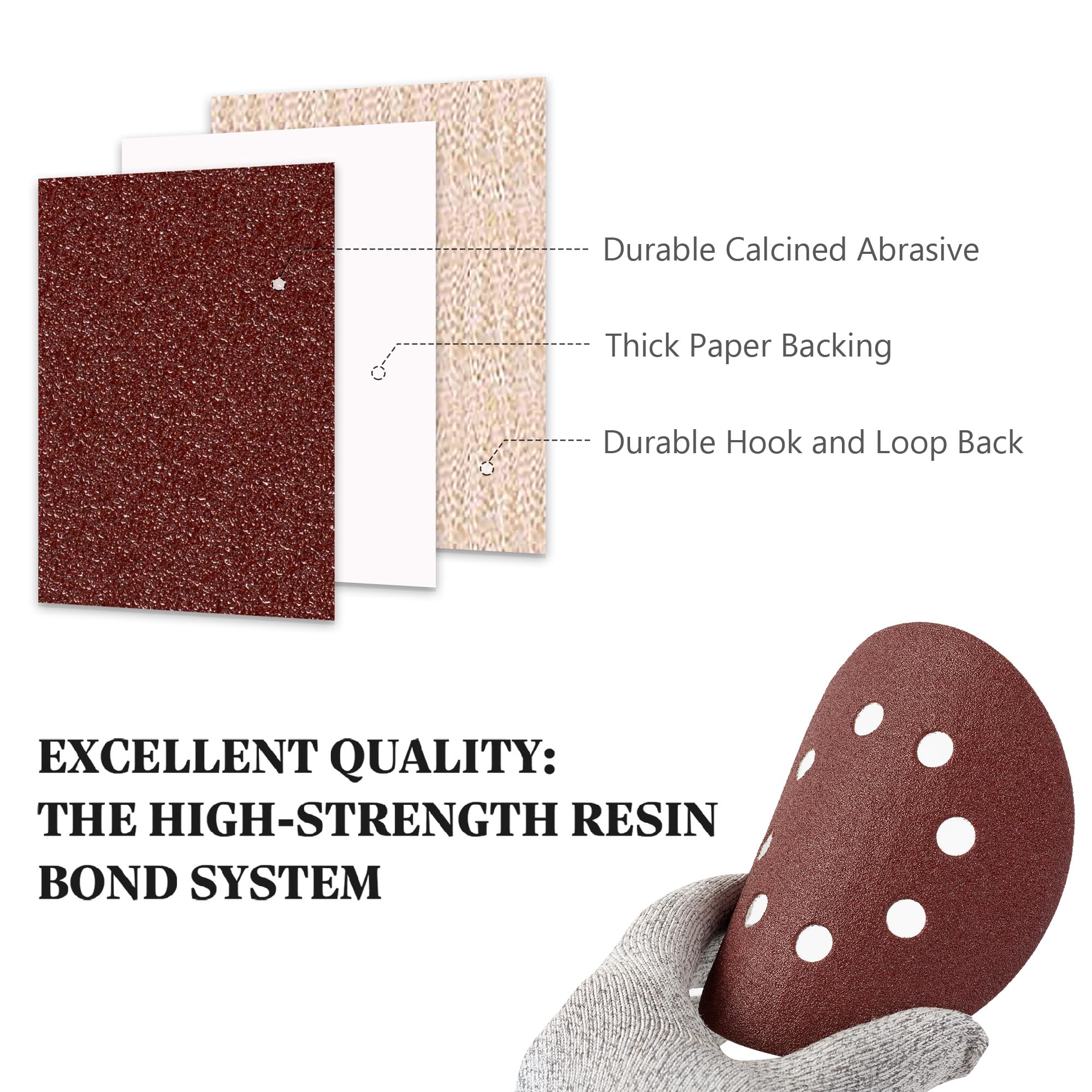 S SATC Sanding Discs 100 Grit 110PCS Orbital Sander Discs 125mm Hook and Loop Round Orbital Sander Pads for Sanding - Image 2