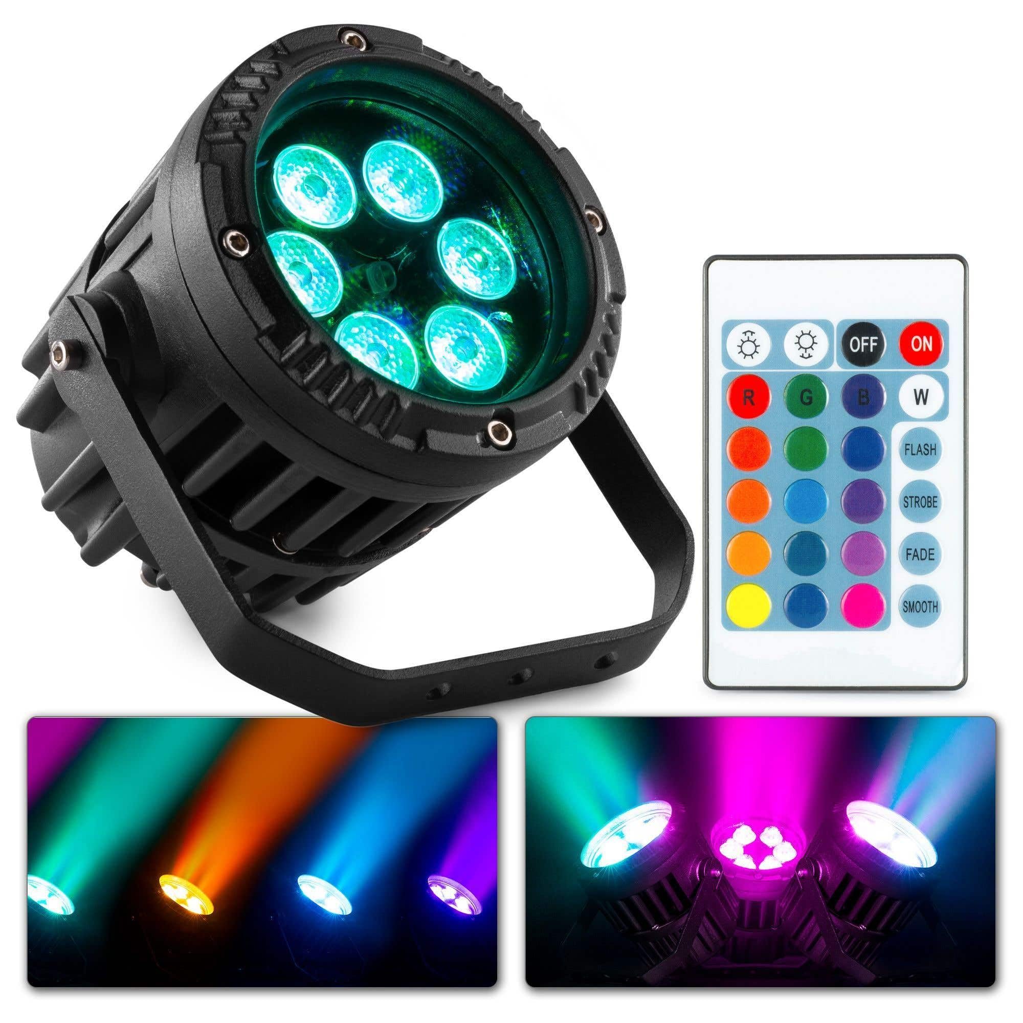 BeamZ PRO BWA63 - PAR Strahler - LED Effektstrahler - 6x3 Watt Outdoor LED PAR Strahler - IP65 wasserdicht - Bühnenbeleuchtung mit Aluminiumgehäuse - Discolicht Partylicht - Gartenbeleuchtung