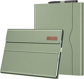 Fintie Case for 13 Inch Microsoft Surface Pro 9 (2022 Release) - Multiple Angle Viewing Portfolio Business Cover with Pocket and Stylus Holder, Compatible with Type Cover Keyboard, Sage Green