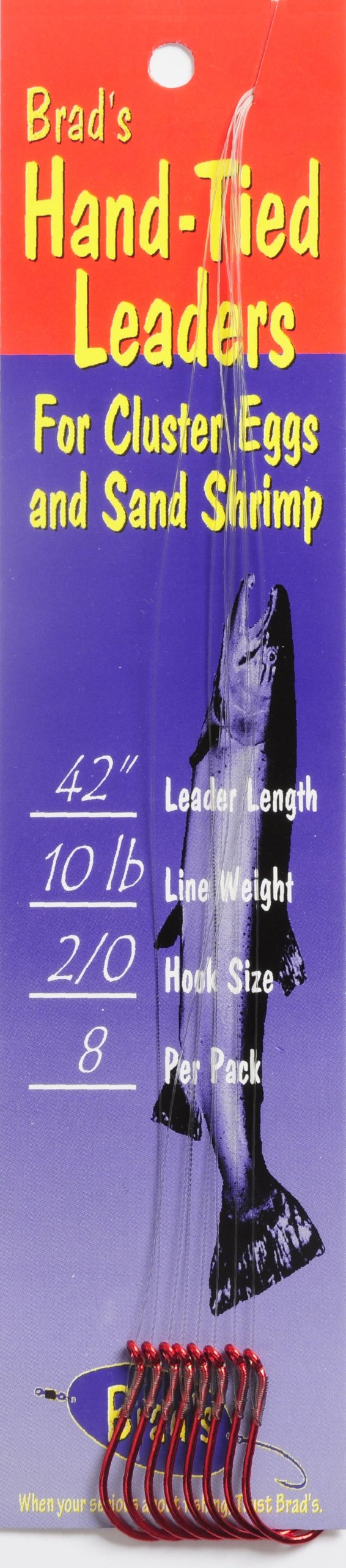 Brad's Hand Tied Leader -, 10 lb, 2/0 Barbed Hook : Fishing Leader Rigging : Sports & Outdoors
