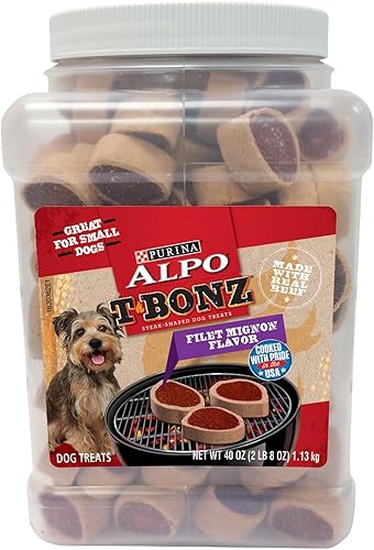 Purina ALPO - Golosinas para perros Made in USA Facilities sabor a filete Mignon TBonz recipiente de 40 onzas