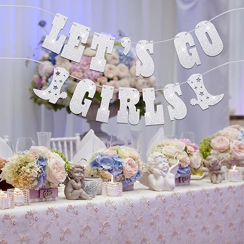 Miniatura 6 de Cartel con purpurina de Let's Go Girls Nashville para despedida de soltera, pancarta plateada para despedida de soltera, suministros para fiesta de