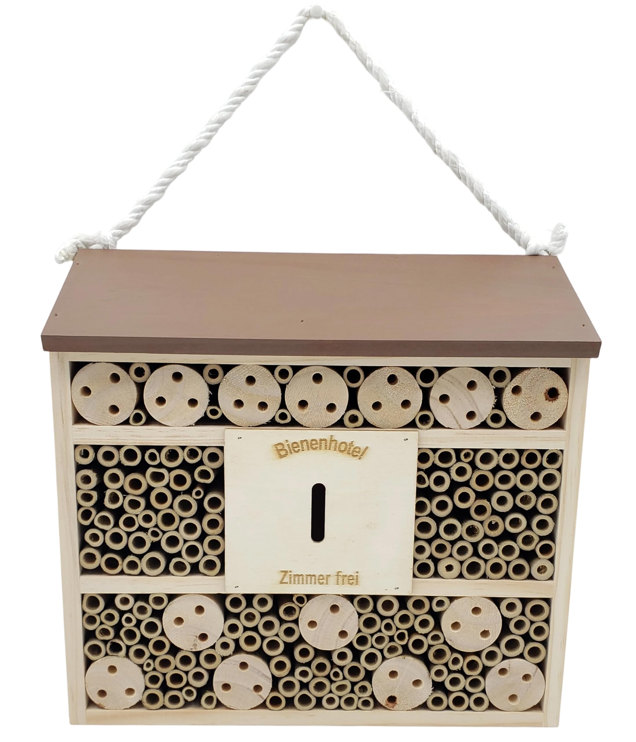 Dehner Natura Andrena Insect Hotel Approx. 29.5 x 9.5 x 28.5 cm Pine/Fir Wood/Bamboo/Plywood Natural
