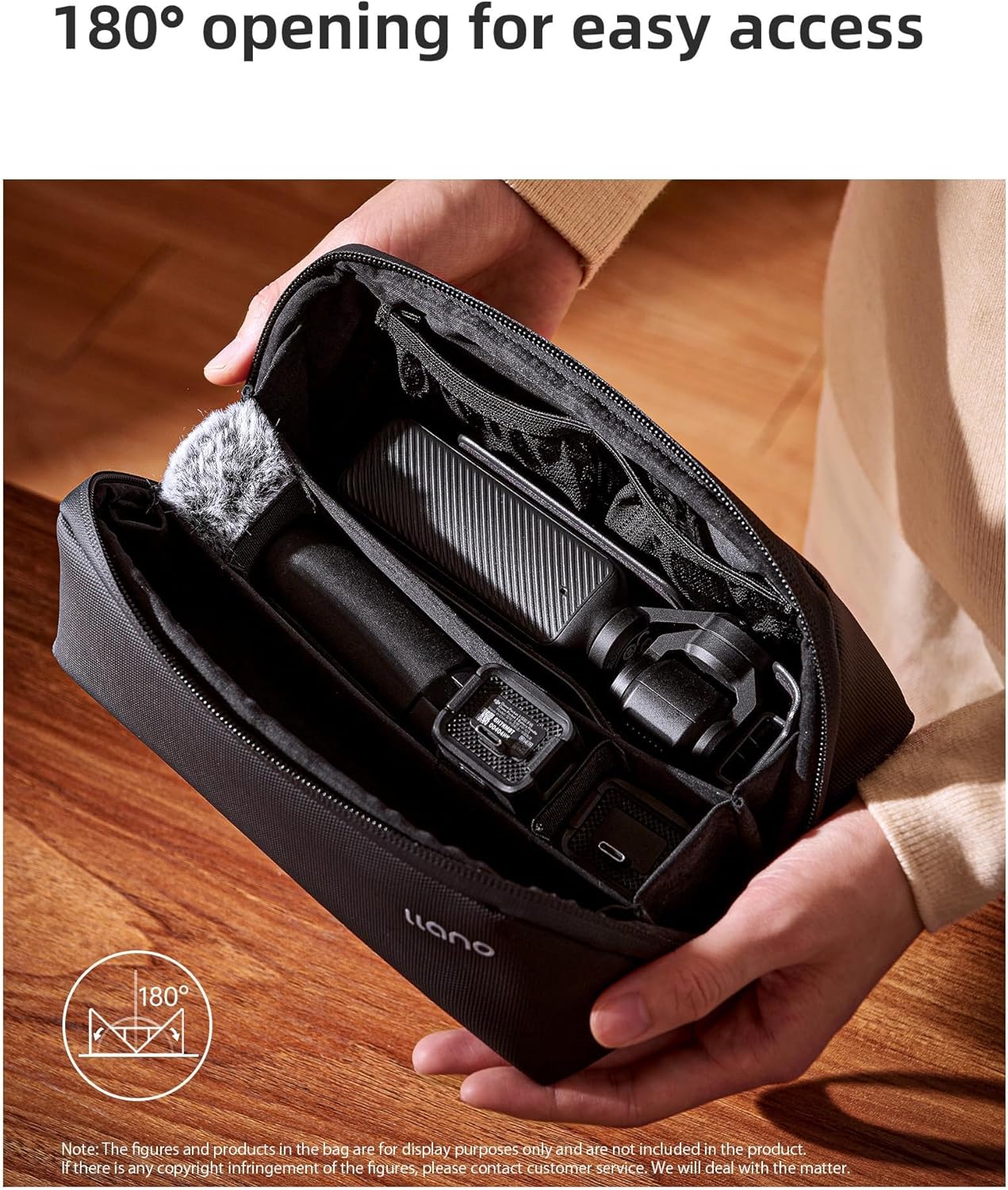llano Carrying Case bag for DJI Osmo Pocket 3 Creator Combo,Portable Travel Storage Handbag Cover,Lightweight Protective Pouch for Camera & Accessories,Designed Specifically for Pocket 3 - Image 2
