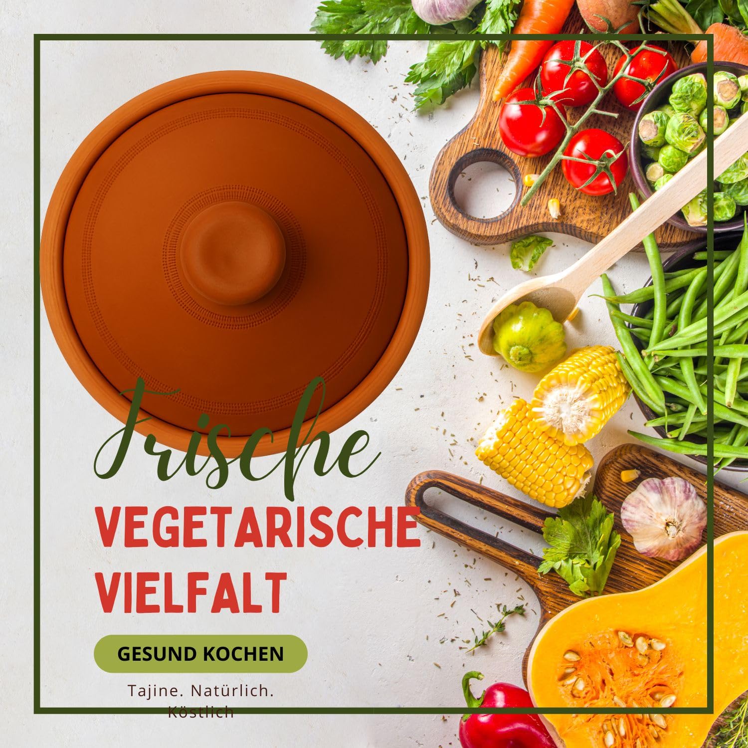 Plat à tajine artisanal Ø 30 cm + livre de recettes (français non garanti)
