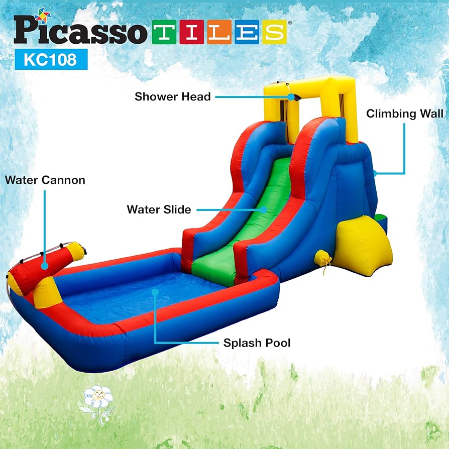 Amazon.com: PicassoTiles Inflatable Bounce House with Water