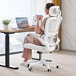 TRALT Office Chair Ergonomic Desk Chair, 330 LBS Home Mesh Office Desk Chairs with Wheels, Comfortable Gaming Chair, High Back Office Chair for Long Hours (Beige)