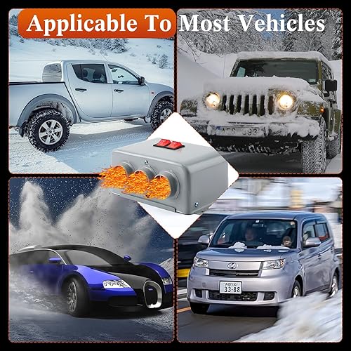 Miniatura 6 de Rossesay Kit de calentador de parabrisas de automóvil de 12 V, 600 W-800 W, 3 agujeros, kit de calentador de asiento eléctrico, calentador de