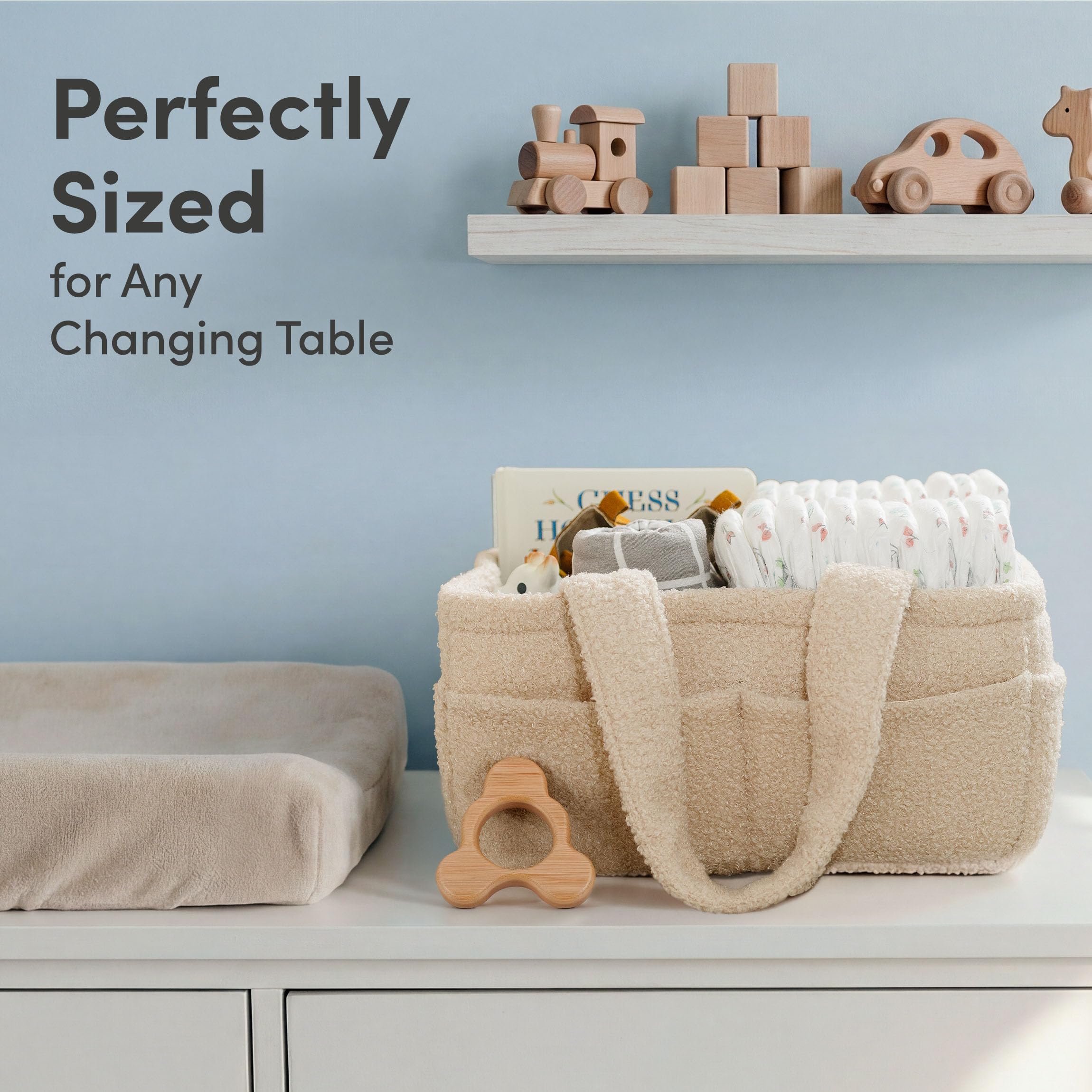 PUTSKA Diaper Caddy Teddy Polaire Crème