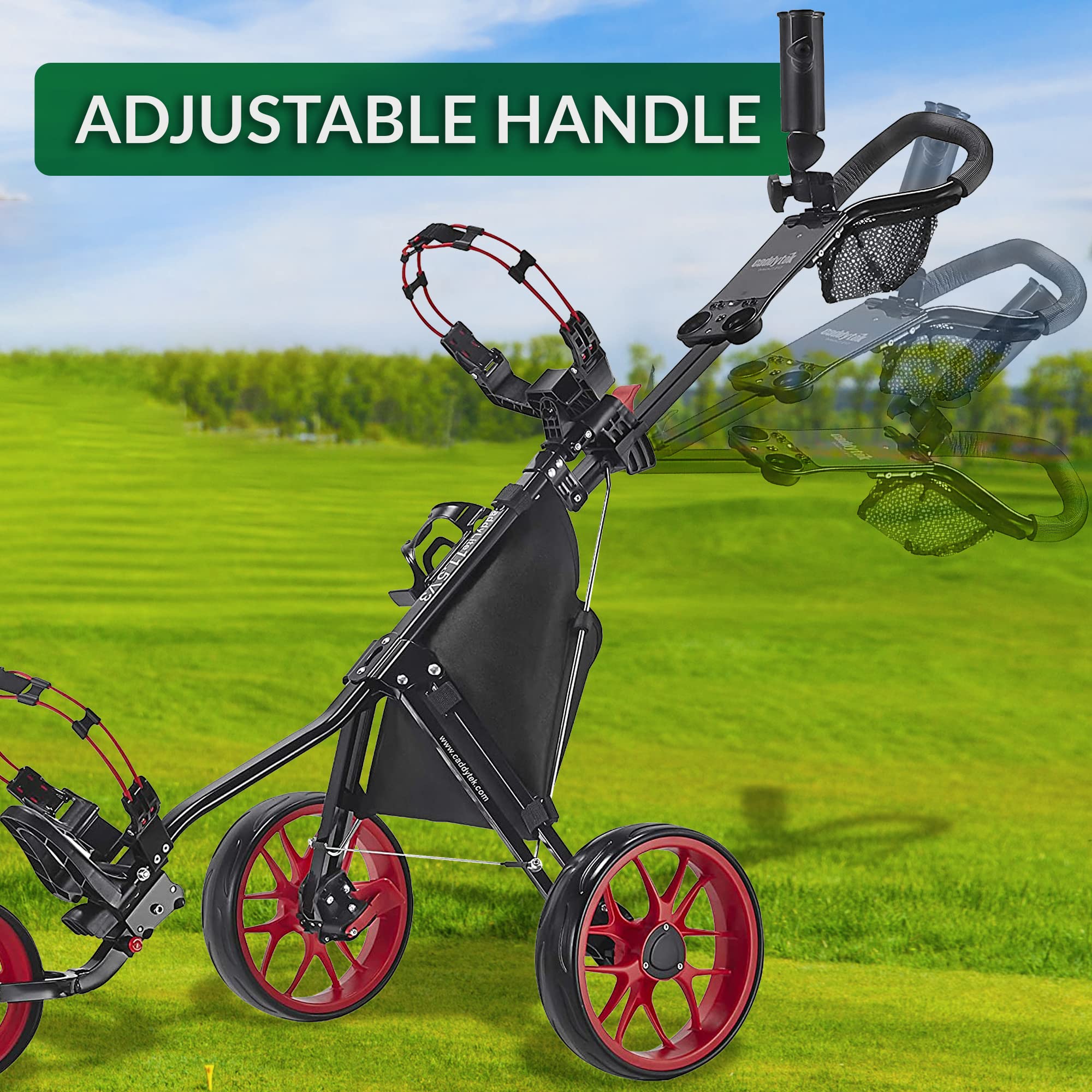 Caddytek CaddyLite 11.5 V3 3 Wheel Golf Push Cart Lightweight Easy Fold