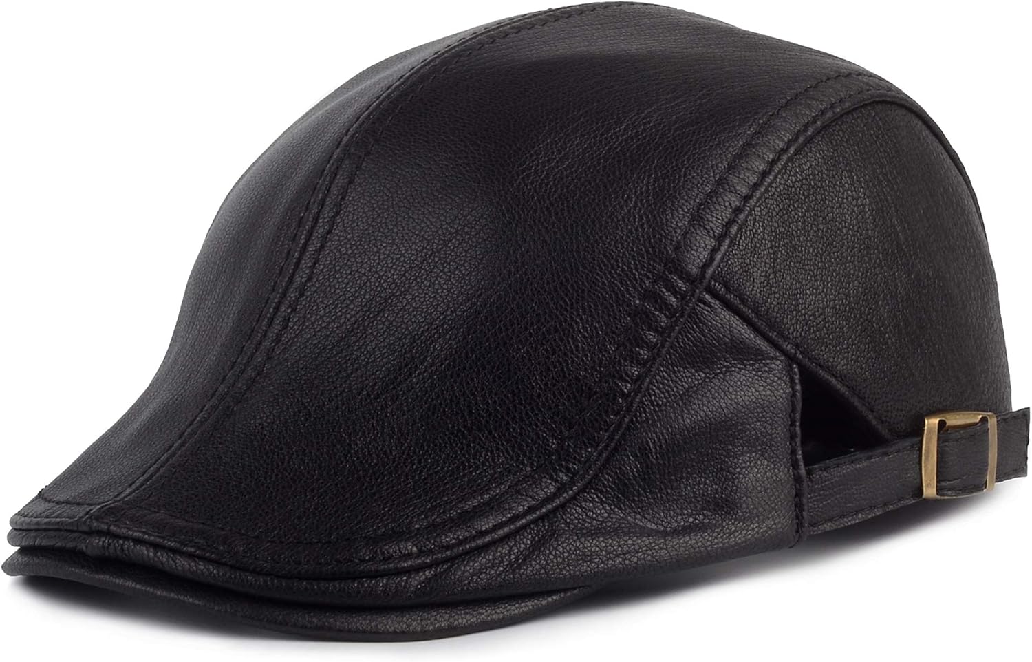 Men’s Real Sheepskin Leather Newsboy Cap Adjustable Irish Flat Ivy