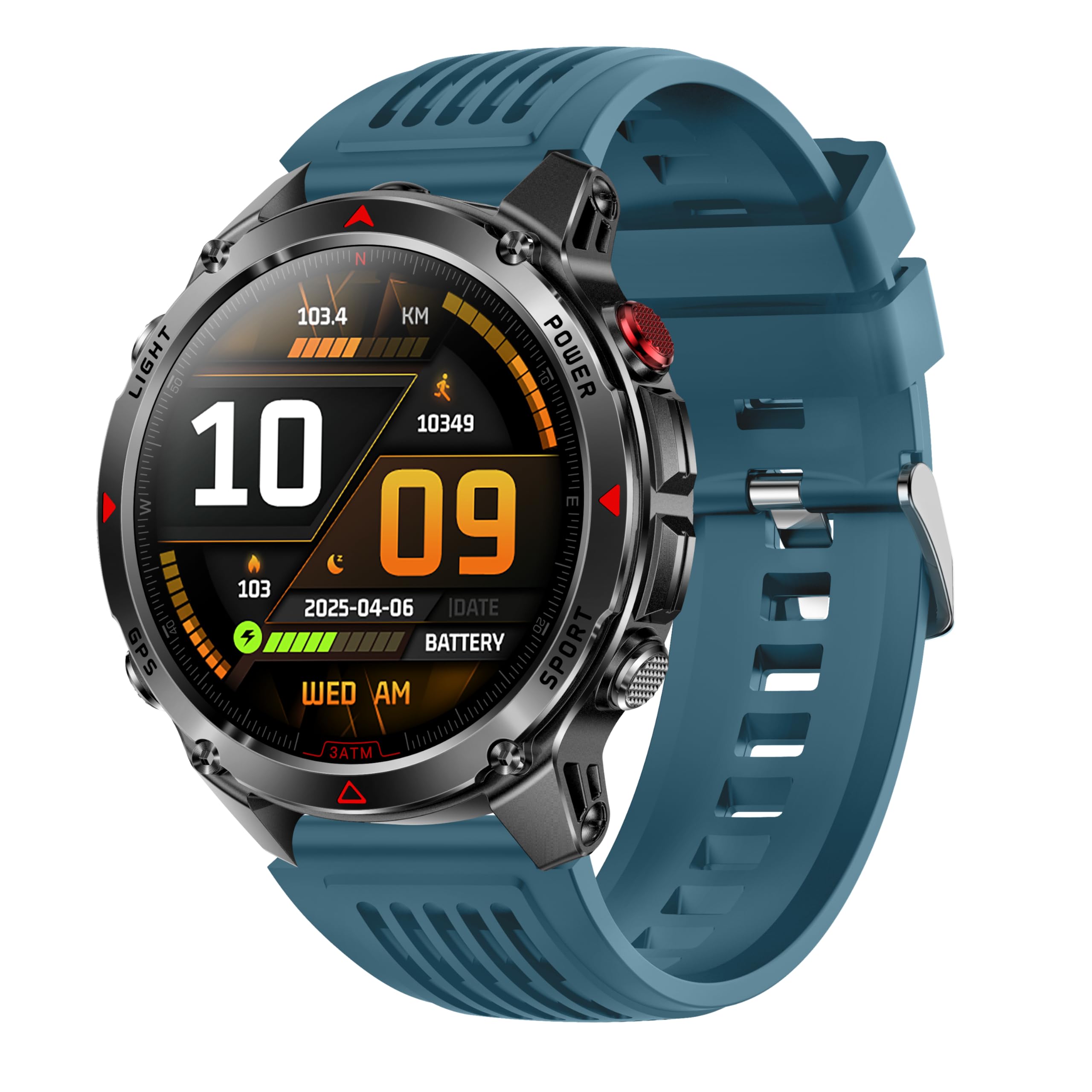 GPS Running Watch with Bluetooth Call, 1.46" IPS Full Touch Display, Heart Rate &amp; Sleep Monitor, Multi-Sport Modes, Waterproof Fitness Smartwatch for Men Women (Black Blue)