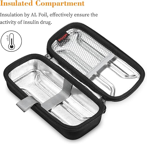 Miniatura 2 de Vial de insulina - Estuche enfriador de transporte, organizador portátil para diabéticos, resistente al agua, funda protectora rígida de viaje