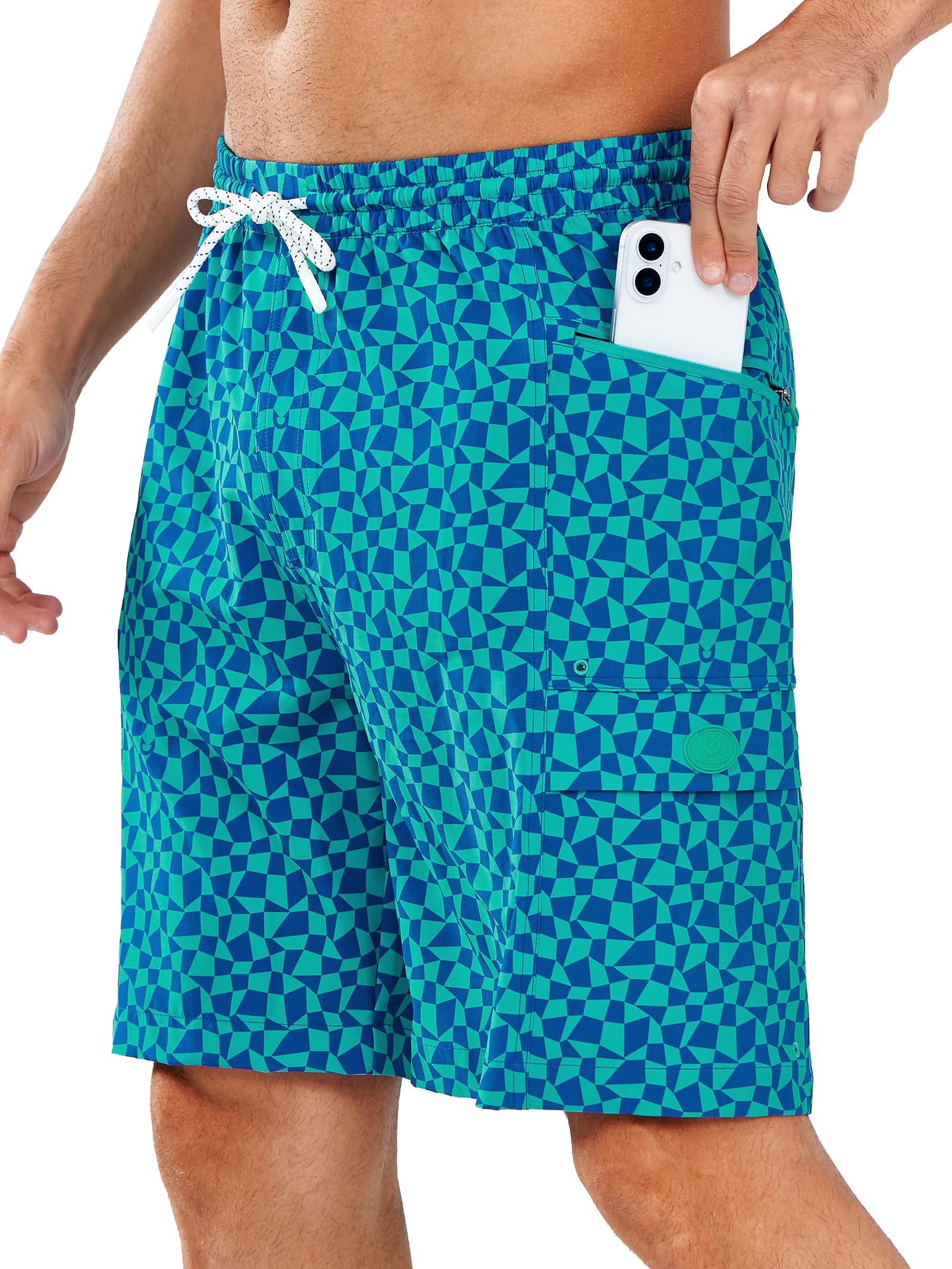 NORTHYARD Mens Swim Trunks Board Shorts 9 Inch Bathing Suit Swimwear Quick Dry Beach Short with Zipper Pocket - No Mesh Liner