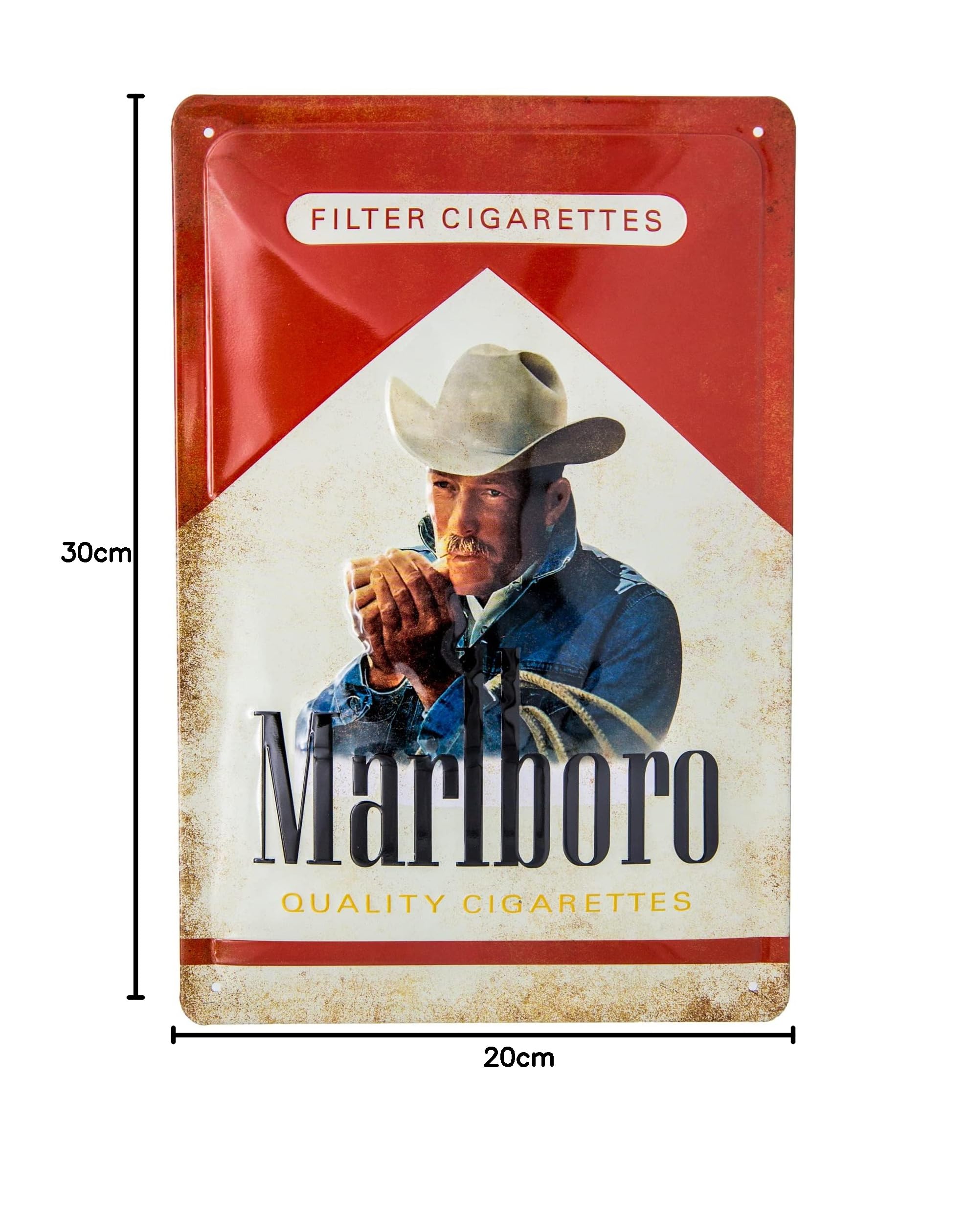 Plaque Métal Publicitaire MARLBORO 30 X 20 Cm - Neuve