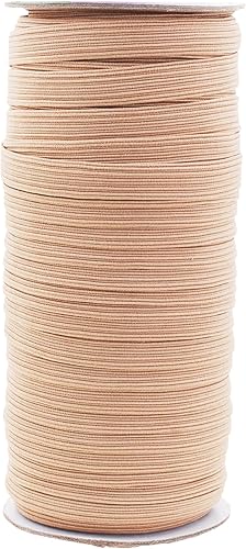 Vista 368 de Mandala Crafts - Rollo de cordón elástico plano para costura y manualidades Beige