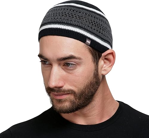 Musulmán marcapáginas elástico Beanie Kufi Gorro Sombreros Con Cool diseños y rayas