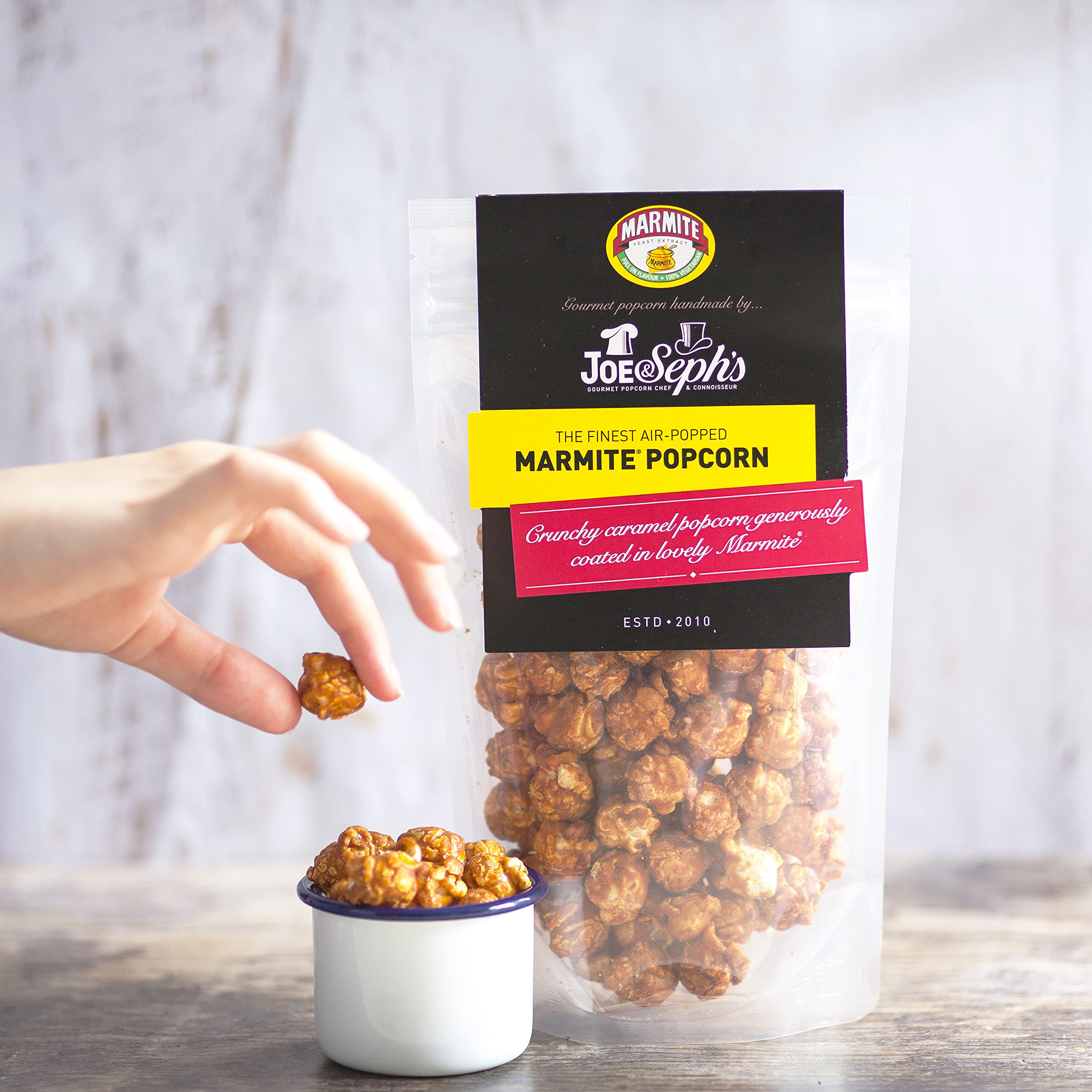 Joe & Seph's - Karmelowy popcorn o smaku garnka | Ręcznie robione w Wielkiej Brytanii z Garnkiem | Wegetariański | 100% naturalnych składników - 4 x 80 g