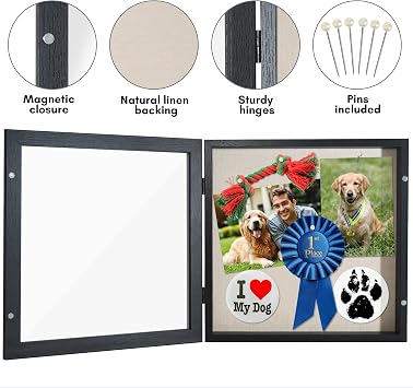 Americanflat Front Opening 11x11 Shadow Box Frame with Shatter-Resistant Glass - Silhouette Collection - Shadow Box Display Case for Tabletop and Wall Display - Black