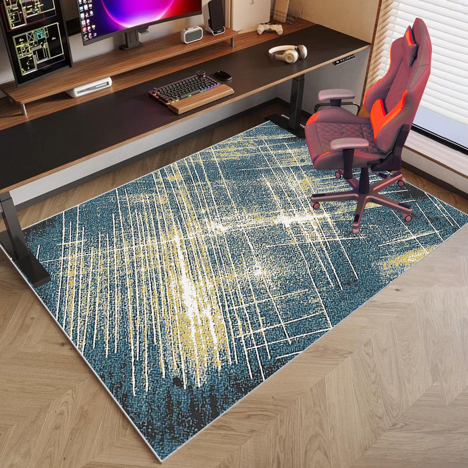 Teppichschutz Büro Bodenschutzmatte Für Bürostuhl – Rutschfeste Stuhlunterlage Für Hartböden & Teppich, 70 X 110 Cm, Aus Polyester + TPR, Waschbar, Für Laminat & Fliesen