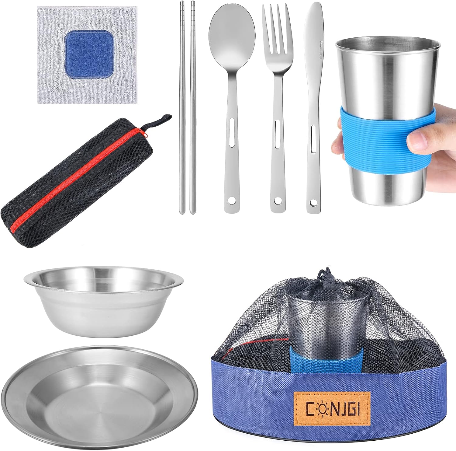 Portable Stainless Steel Camping Dinnerware Set Liberia Ubuy