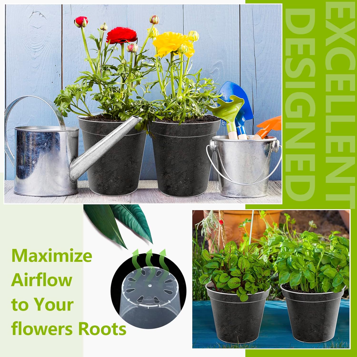 クリアオーキッドポット 12個パック 大型 穴付き クリアプラスチック 育児用ポット プラスチック多肉植物ポット 多目的プランターの